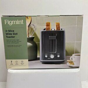 Figmint 2-Slice Wide Slot Toaster with Auto Shut-Off & High Lift Lever
